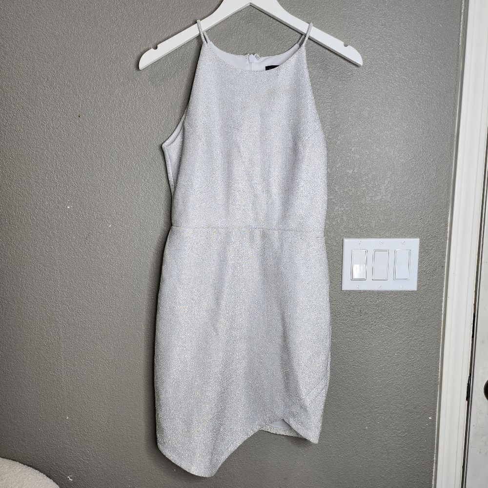 Topshop Silver‎ Silver Shiny Mini Dress